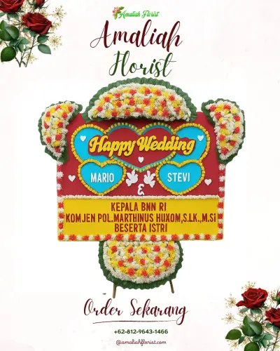 Karangan Papan Bunga Pernikahan di Besakih